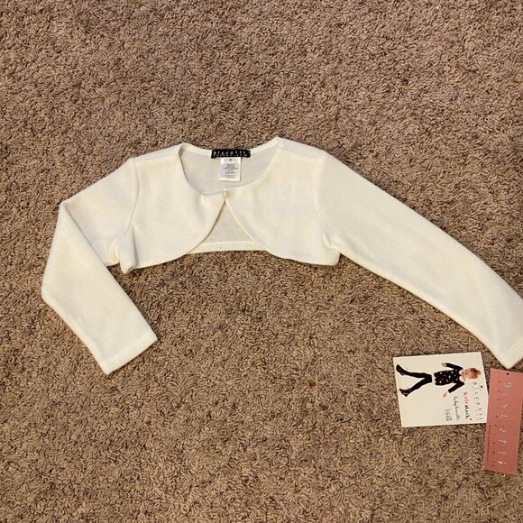 6 7 10 Girls NEW Biscotti Ivory Soft Warm Long Sleeves  Shrug/Bolero - Picture 2 of 3